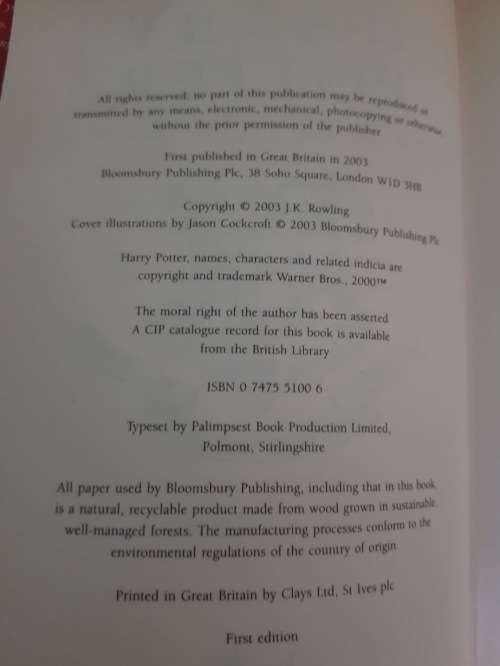 Harry Potter and the Order of the Phonenix