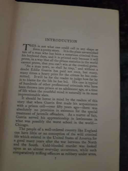 Crime, The autobiography of a crook by Eddie Guerin, First Edition, 1928