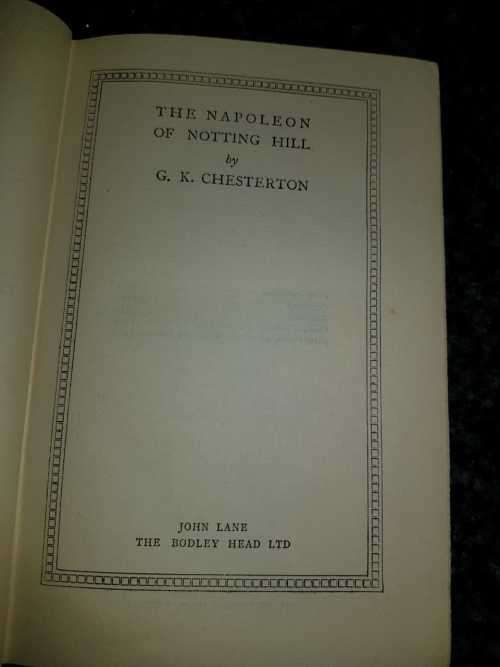 The Napoleon of Notting Hill by G. K. Chesterton