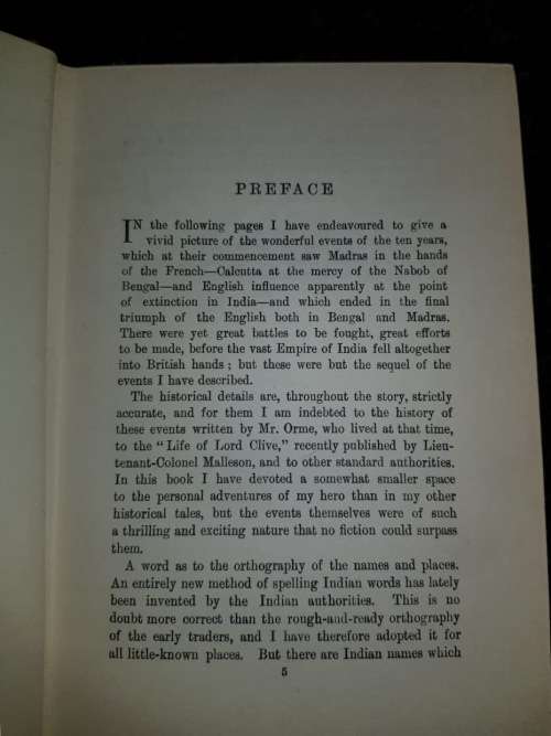 With Clive in India  First Edition, CIRCA 1909