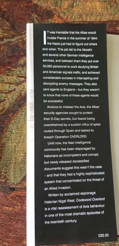 Codeword Overlord, Axis espionage and the D-Day landings by Nigel West