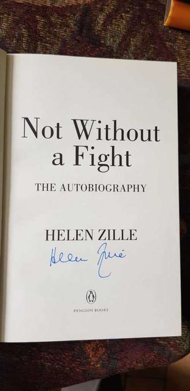 Helen Zille, Not Without a Fight, The Autobiography signed copy
