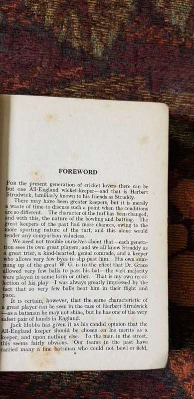 25 years Behind the Stumps by Herbert Strudwick, First Edition, 1926