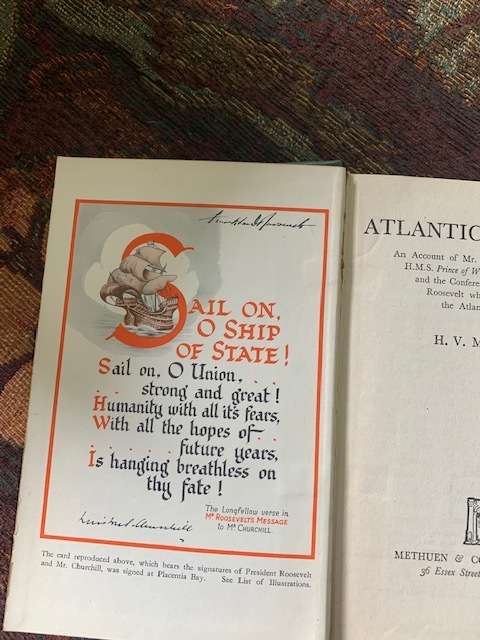 Atlantic Meeting by H. V. Morton, First Edition, an account of Mr Churchill's voyage in H.M.S.