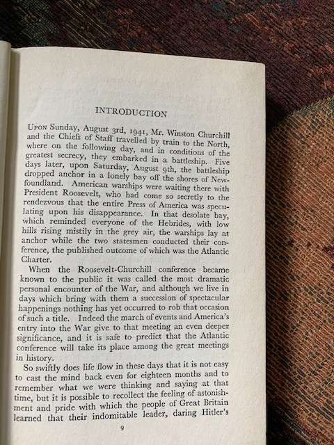 Atlantic Meeting by H. V. Morton, First Edition, an account of Mr Churchill's voyage in H.M.S.