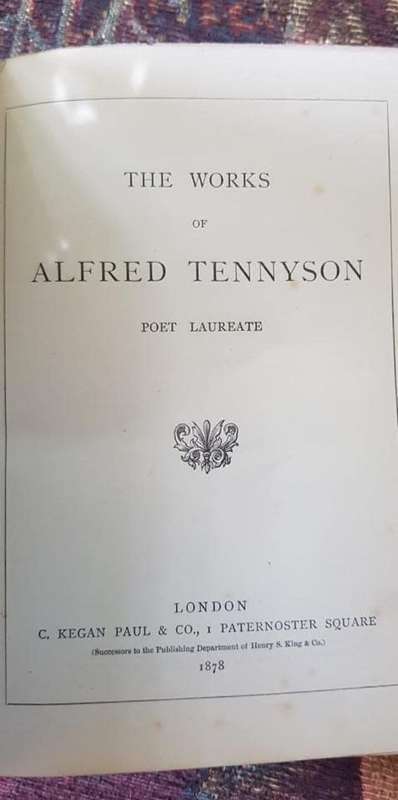 Tennyson's Works, 1878, First Edition  The Works of Alfred Tennyson, poet laureate