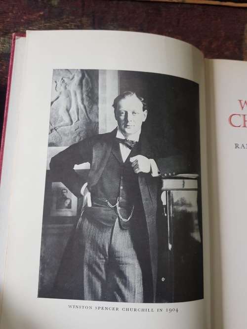 Winston S.Churchill, First Editions! Youth I, & Young Statesman II, & framed picture of Schooner