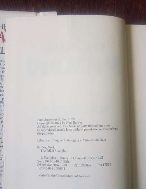The Fall of Shanghai, First Edition by Noel Barber