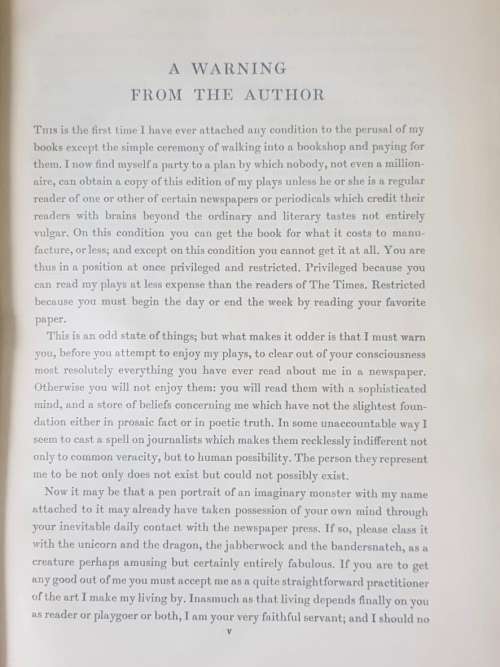 The Complete Plays of Bernard Shaw,  First Edition, 1934