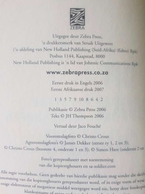 Dit Was Oorlog by J H Thompson, First Edition,  Van afkak tot bosbefok