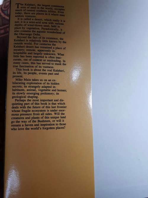 Kalahari, Signed copy, First Edition, by Michael Main