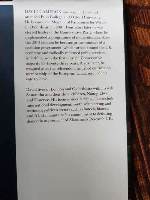 David Cameron, First Edition, For The Record