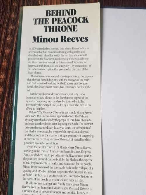 Behind The Peacock Throne, First Edition by Minou Reeves