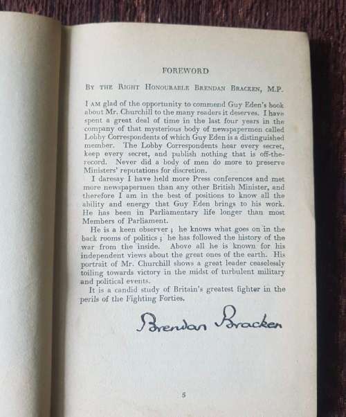 Portrait of Churchill, First Edition by Guy Eden