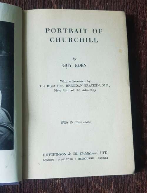 Portrait of Churchill, First Edition by Guy Eden