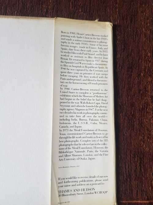 Henri Carter Besson, Photographer, First Edition