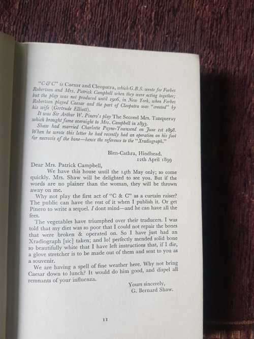 Bernard Shaw and Mrs Patrick Campbell: Their correspondence, First Edition 1952