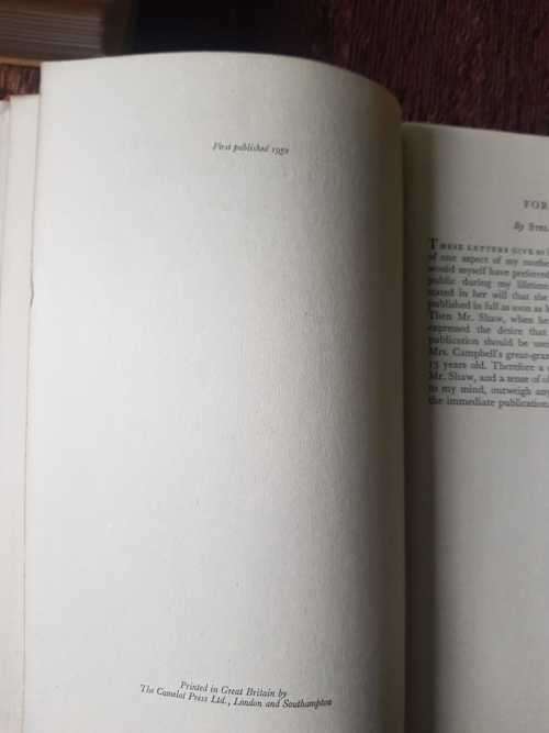Bernard Shaw and Mrs Patrick Campbell: Their correspondence, First Edition 1952