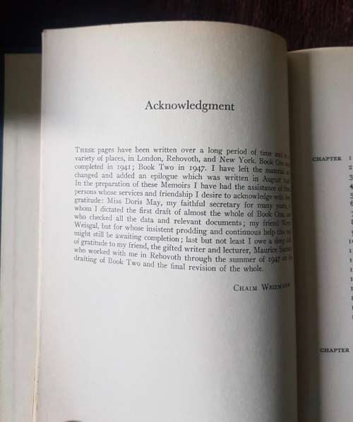 Trial and Error, First Edition by Chaim Weizmann, 1949