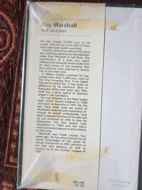 Test Outcast, First Edition by Roy Marshall, 1970 See
