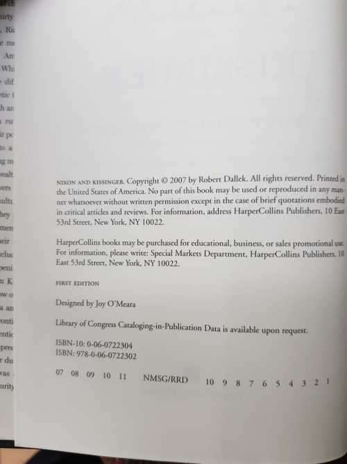 Nixon and Kissinger, First Edition by Robert Dallek