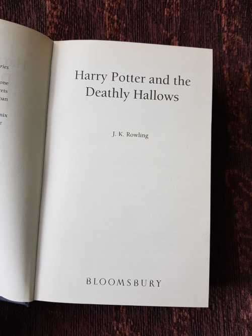 Harry Potter and the Deathly Hallows, First Edition