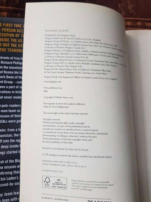 Navy Seals / Bin Laden / No Easy Day, First Edition by Mark Owen