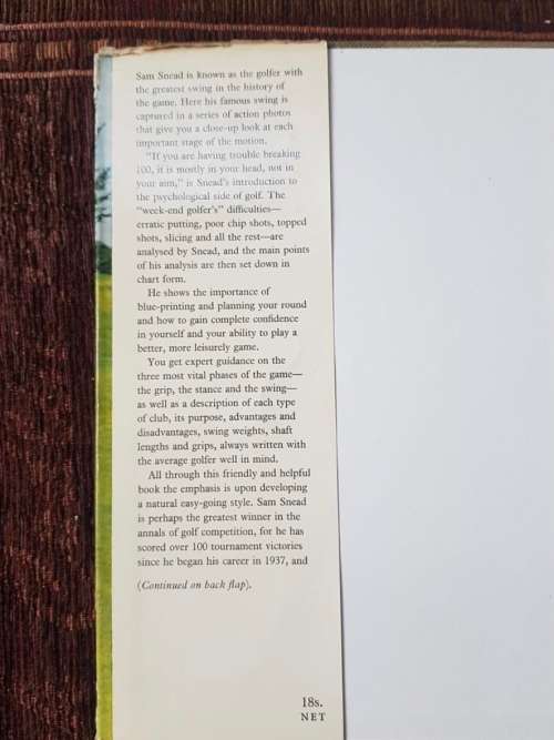 Sam Snead on Golf. First Edition, by Sam Snead