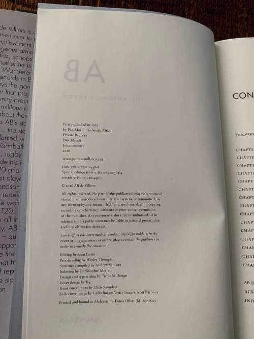 AB, First Edition, The Autobiography