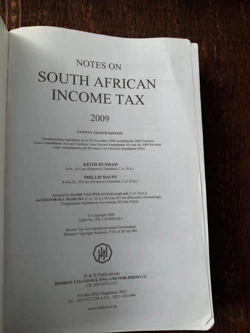 Notes on South African Income Tax, by Keith Huxham and Philip Haupt
