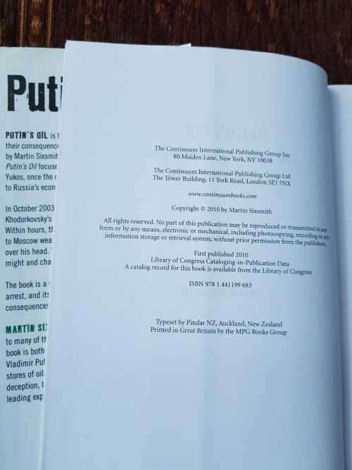 Putins Oil, First Edition by Martin Sixsmith