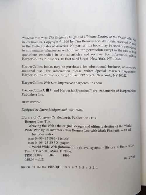 Weaving the Web, First Edition by Tim Berners-Lee