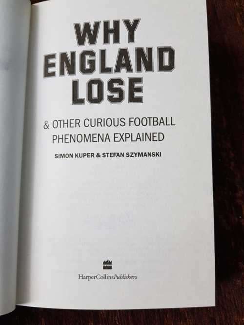 Why England Lose by Simon Kuper & Stefan Szymanski