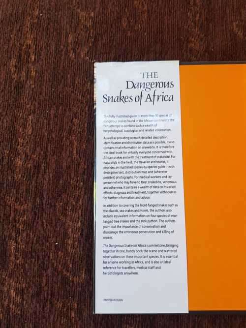 The Dangerous Snakes of Africa, First Edition by Stephen Spawls & Bill Branch