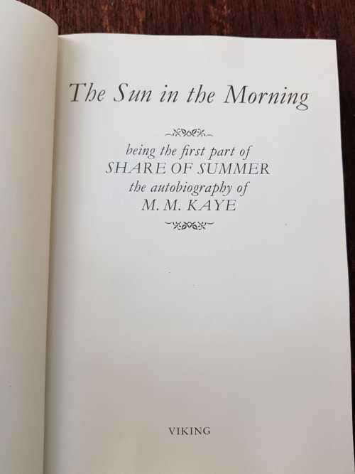 M.M. Kaye, First Edition   The autobiography