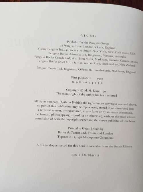 M.M. Kaye, First Edition   The autobiography
