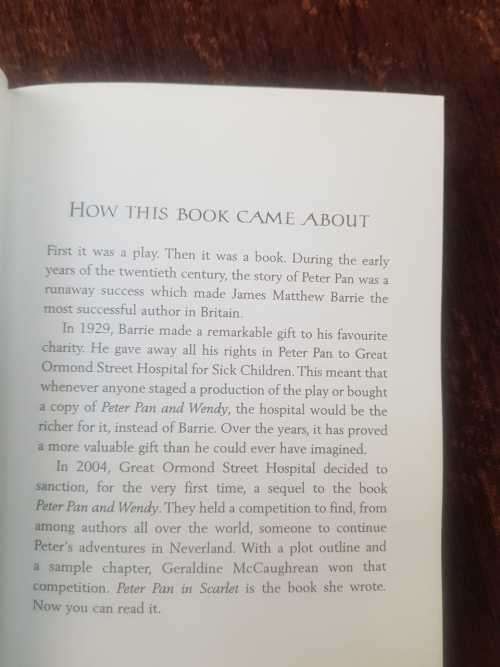 Peter Pan in Scarlet, First Edition by Geraldine McCaughrean