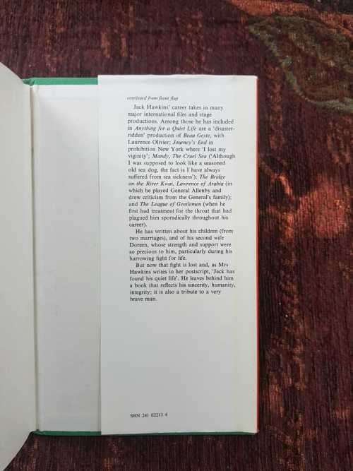 Anything for a Quiet Life, First Edition by Jack Hawkins