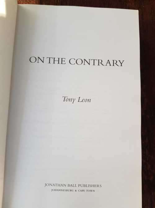 Tony Leon   On The Contrary