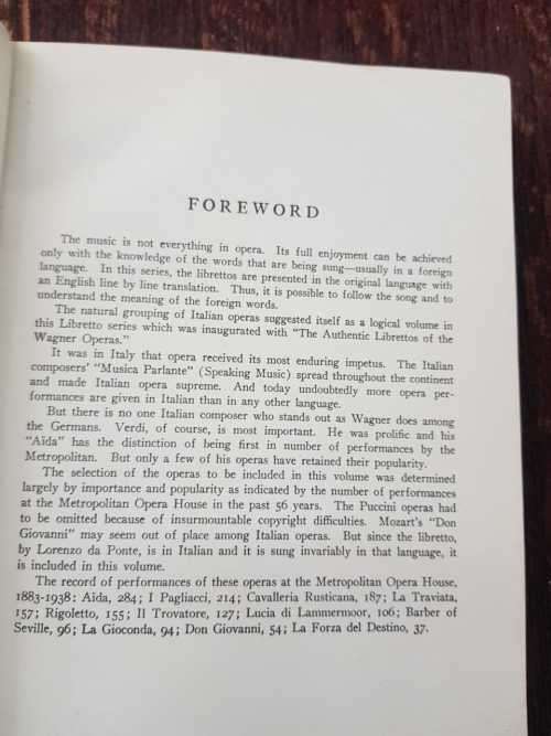 The Authentic Librettos of the Italian Opera, First Edition