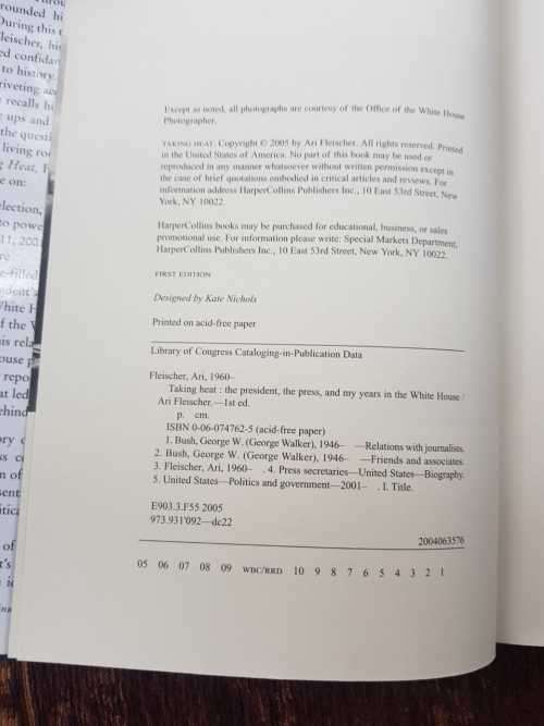 Taking Heat, First Edition by Ari Fleischer