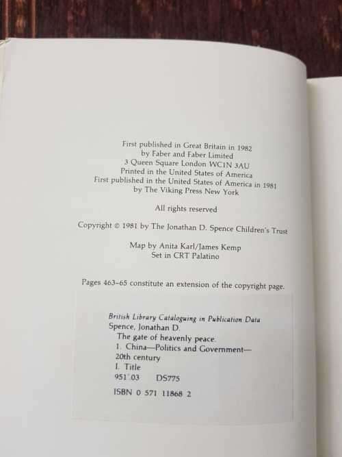 The Gates of Heavenly Peace, First Edition by Jonathan D. Spence