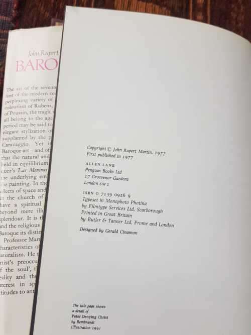 Baroque, First Edition by John Rupert Martin