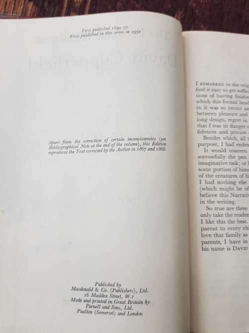 David Copperfield, First Edition in the series by Charles Dickens
