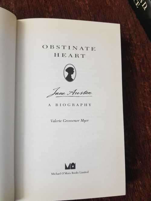 Jane Austen, First Edition, Obstinate Heart by Valerie Grosvenor Myer