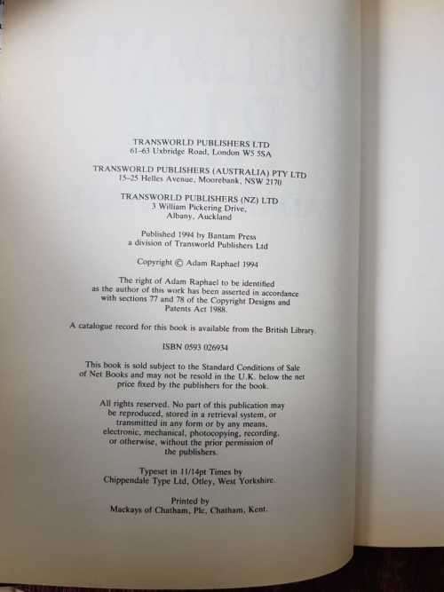 The Ultimate Risk, First Edition by Adam Raphael