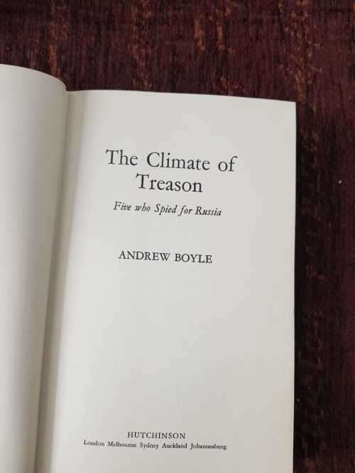 The Climate of Treason, First Edition by Andrew Boyle