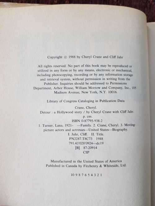 Garbo by Antoni Gronowicz.  AND  Detour, A Hollywood Story, Cheryl Crane with Cliff Jahr