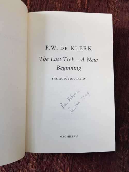 FW De Klerk AND 1820 Settlers Stories, First Editions, two books R725
