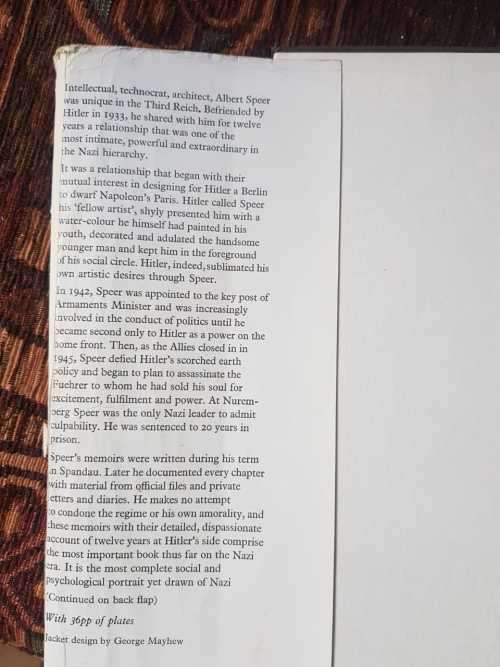 Inside the Third Reich, First Edition by Albert Speer
